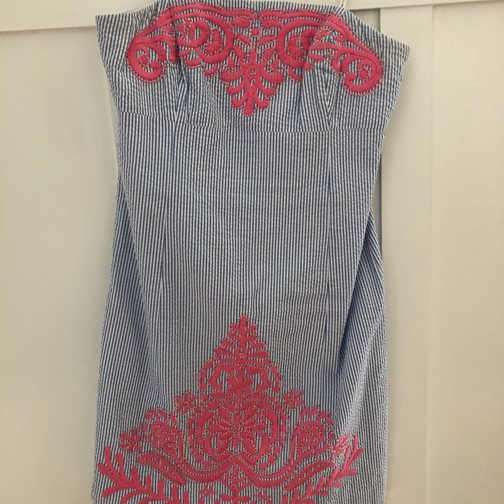 Lilly Pulitzer Bowen Embroidered Seersucker Dress